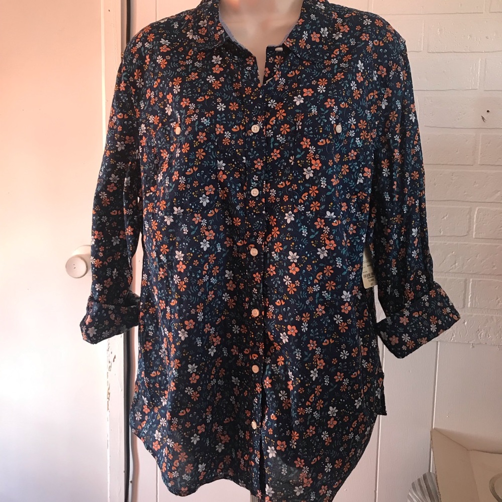 St John’s Bay Floral Long Sleeve Top